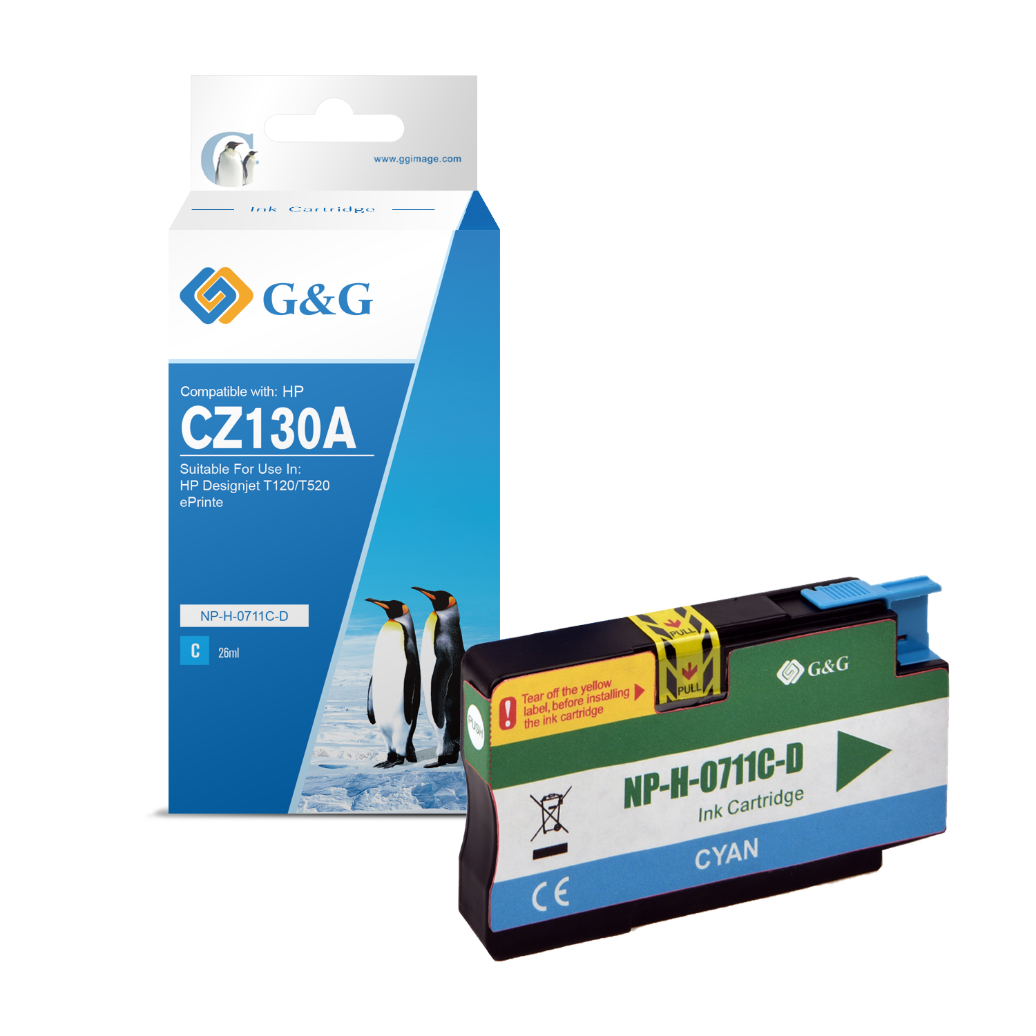 Cartucho HP 711 Tinta Compatible Cyan CZ130A