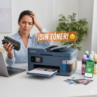 impresora con aviso de sin toner